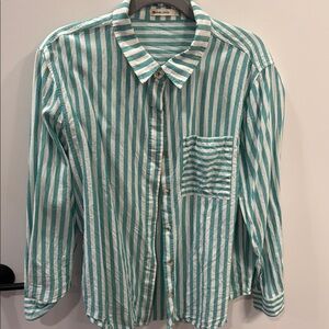 Green Striped Marine Layer Button Down